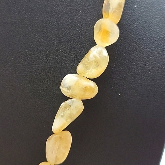 Natural Golden Rutile Quartz 925 Silver Plated Beaded Necklace 19" Gemstone - Picture 5 of 8